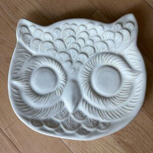 Pottery Barn White Owl Decorative Plate